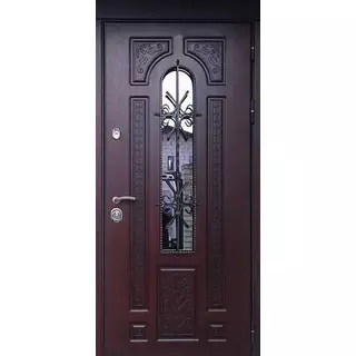 Металлическая дверь с ковкой и отделкой МДФ Винорит